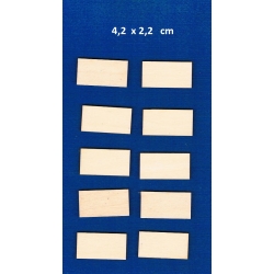 Prostokąty  10szt  / tabliczka  4,2x2,2  cm  / SKLEJKA #3mm